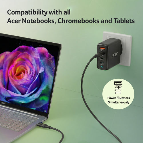 Acer 100W PD CHARGER 3X USB-C 1X USB-A power adapter/inverter