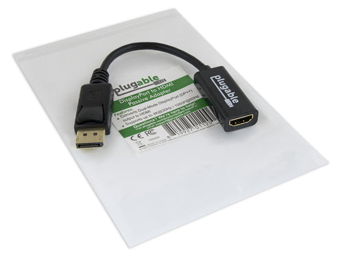Plugable Technologies DPM-HDMIF Passiver DisplayPort-zu-HDMI-Adapter – 4K UHD, treiberlos