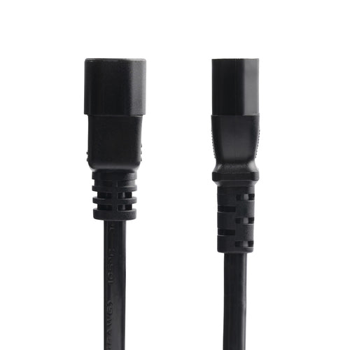 1ft Power Extension Cord C14 to C13 10A 250V 18AWG Black