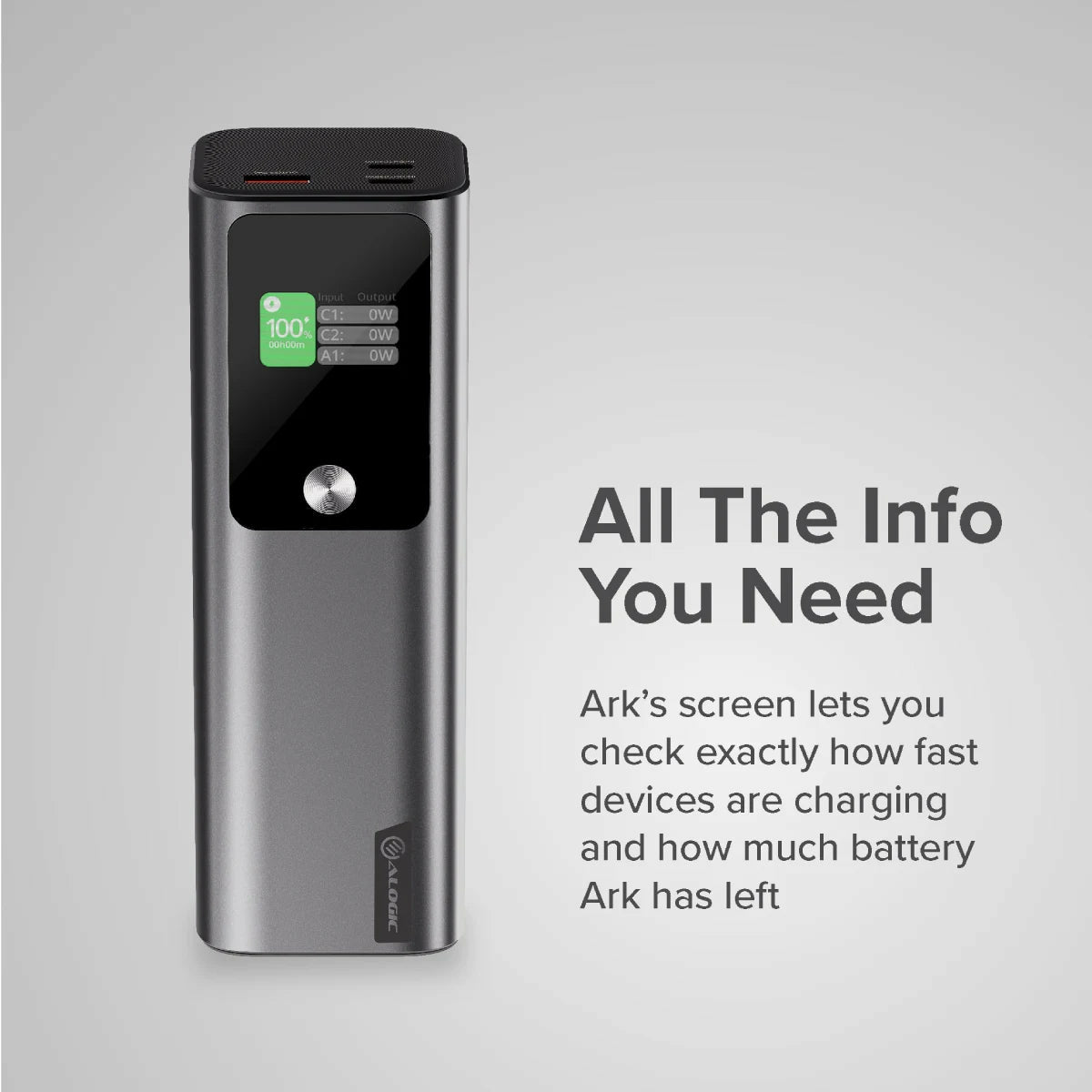 27000mAh ALOGIC Power Bank 140W USB-C Fast Charging Silver