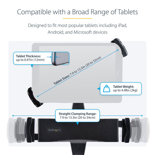 Tablet VESA Mount Adapter StarTech 7.9 to 12.5 inch 2 kg Capacity