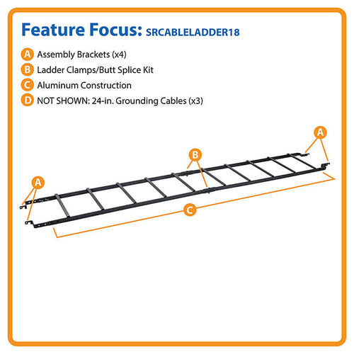 Cable Tray Eaton SRCABLELADDER18 Black 8.16 kg Rack Accessory
