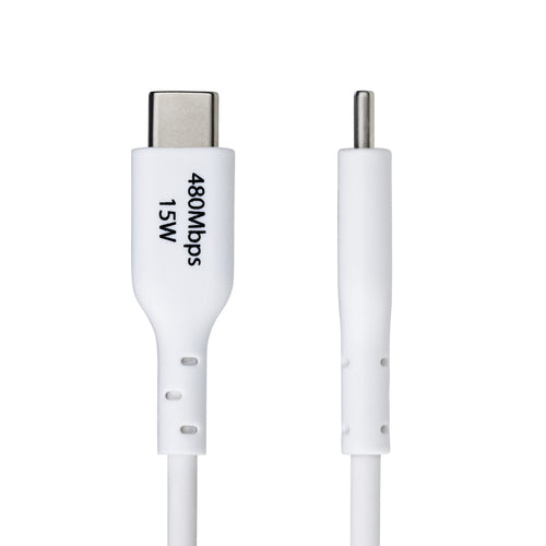3ft USB-A to USB-C Charging Cable 3A USB 2.0 TPE Jacket White