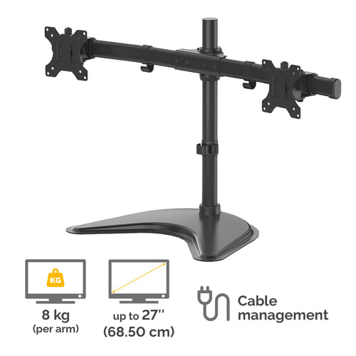 Fellowes Seasa Doppelmonitorarm – Ergonomischer Ständer für 27-Zoll-Bildschirme – Verstellbar, VESA-kompatibel