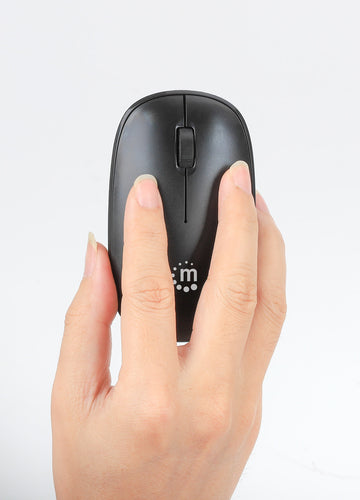 Wireless Optical Mouse Manhattan MW3050 1200 DPI 2.4GHz USB-A Ambidextrous Black