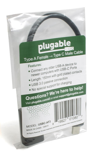 USB-C-auf-USB-Kabel, 20 cm, Plugable Technologies, 5 Gbit/s