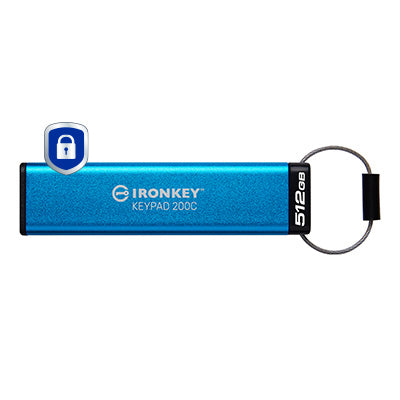 Kingston IronKey Keypad 200C 512GB USB-Flash-Laufwerk – AES-256-Verschlüsselung