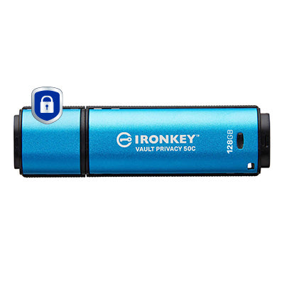 128 GB Kingston IronKey Vault Privacy 50 USB-Flash-Laufwerk AES-256 Verschlüsselung USB-C 250 MB/s