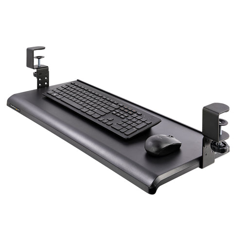 StarTech.com Ergonomic Under-Desk Keyboard Tray Clamp - Adjustable Black Design