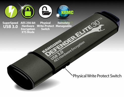 USB-Flash-Laufwerk 512GB iStorage Kanguru Elite30 FIPS 197 AES-Verschlüsselung