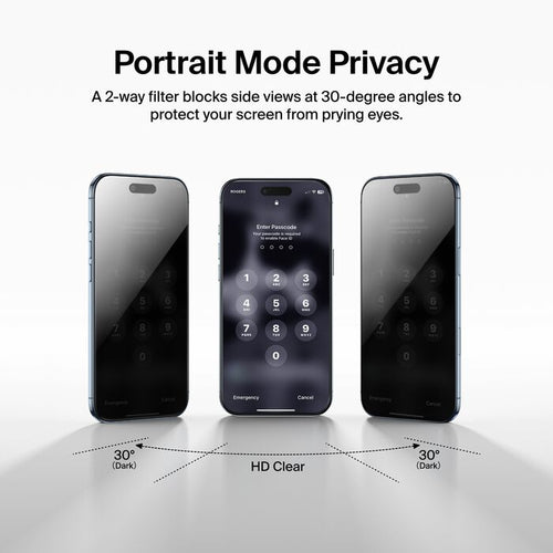 Belkin InvisiGlass Screen Protector for iPhone Air Anti-Bacterial Impact Resistant Transparent