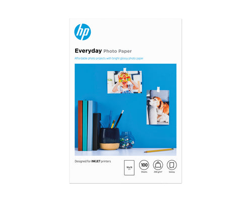 HP Everyday Glossy Photo Paper-100 sht/10 x 15 cm
