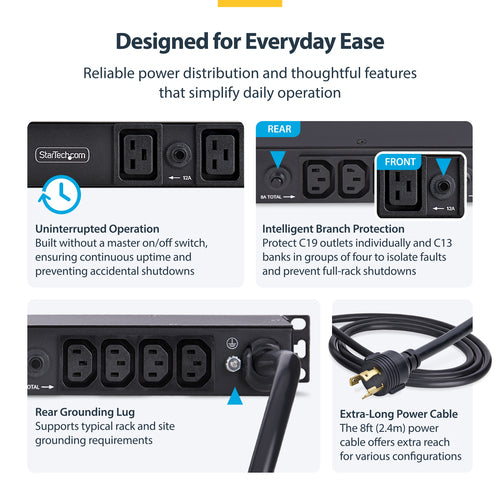StarTech.com 2030B8H-RACK-PDU-IC power distribution unit (PDU)