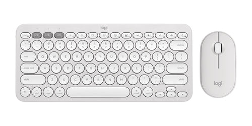 Logitech Pebble 2 Wireless Keyboard and Mouse Combo for Mac QWERTY Bluetooth Scissor Switch White