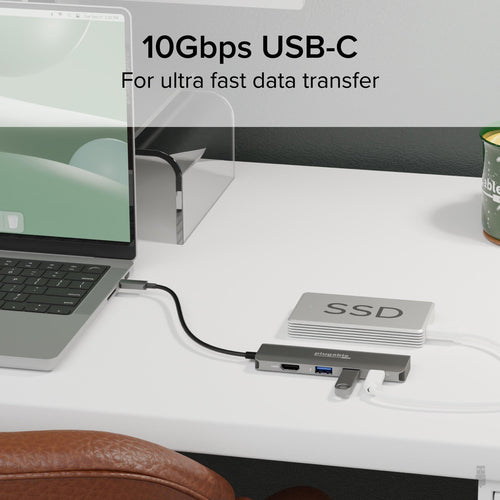 USB C Hub Multiport Adapter 4-in-1 100W Pass-Through Charging 4K HDMI