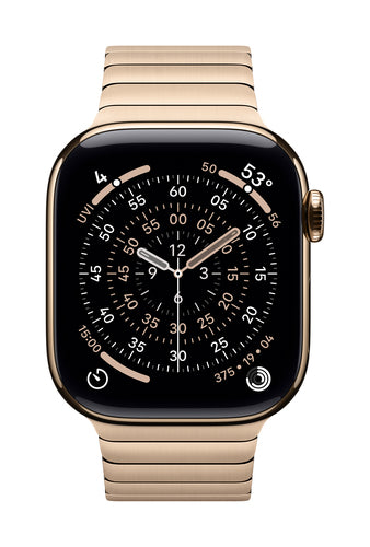 Apple Watch 42mm Gold Link Bracelet Band Stainless Steel Compatible with 38mm 40mm 41mm