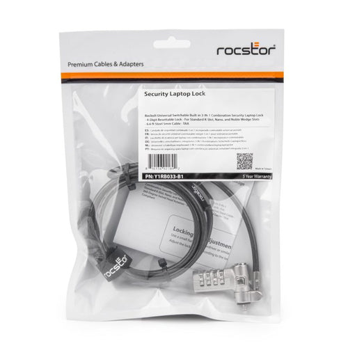 Rocstor Y1RB033-B1 cable lock