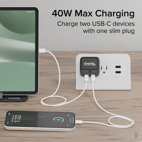 20V Indoor Mobile Device Charger Plugable Technologies Black