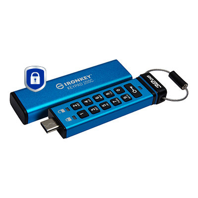 USB-C 32 GB verschlüsselter USB-Stick Kingston IronKey Keypad 200