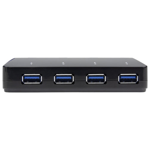 4-Port USB 3.0 Hub with 2.4A Charging Port Black