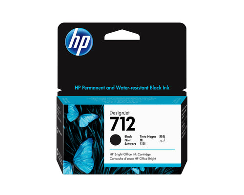 Ink Cartridge HP 712 38ml Black Thermal DesignJet Compatible T210 T230 T250 T630 T650