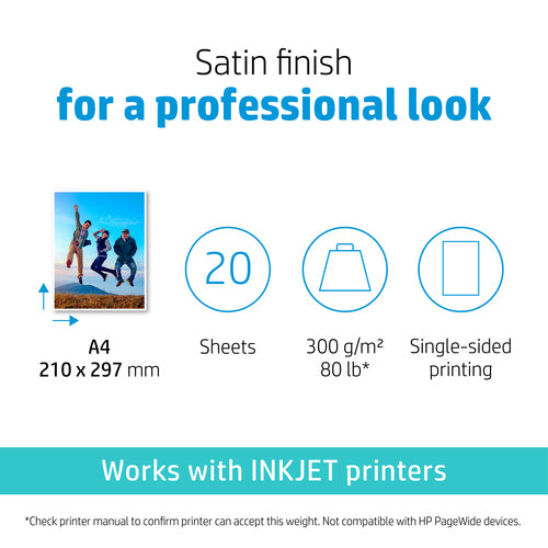 HP Premium Plus Semi-gloss Photo Paper-20 sht/A4/210 x 297 mm