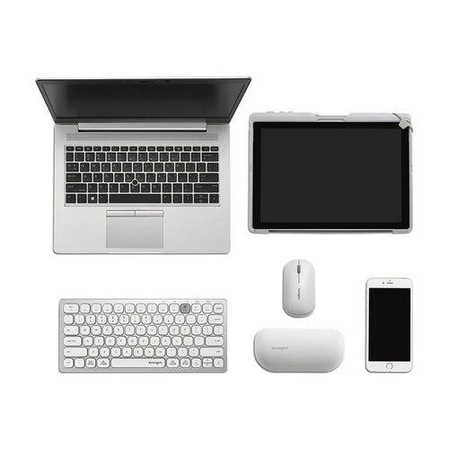 Kensington K75504US-SP Mini Wireless Tastatur – RF & Bluetooth – Silber – QWERTZ Layout