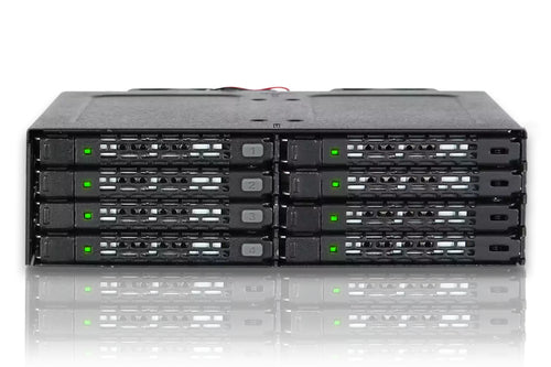 Icy Dock Laufwerkseinschubblende Schwarz Metall Dual-Lüfter 5,7 mm 6 Gbit/s