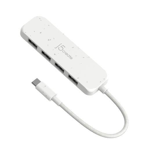 USB-C to 4-Port Type-A Hub j5create JCH341EW 10000Mbit/s Eco-Friendly ABS