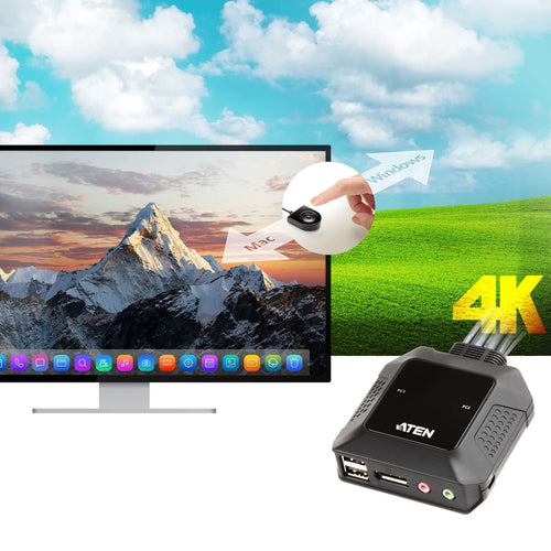 4K Ultra HD KVM-Switch ATEN CS22DP 4096 x 2160 Auflösung