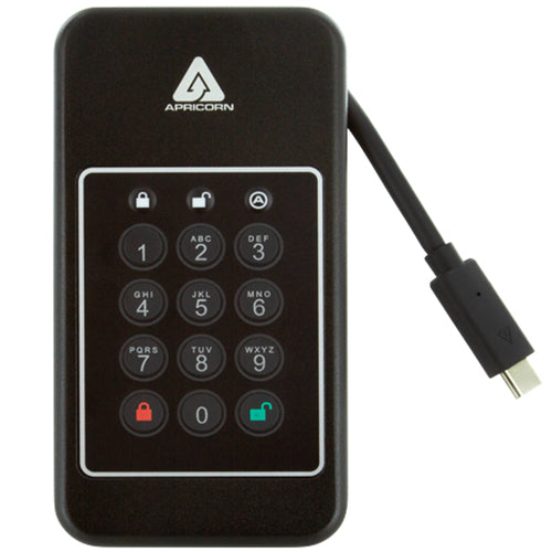 Portable 2TB USB Type-C External Hard Drive 1000 MB/s Password Protection