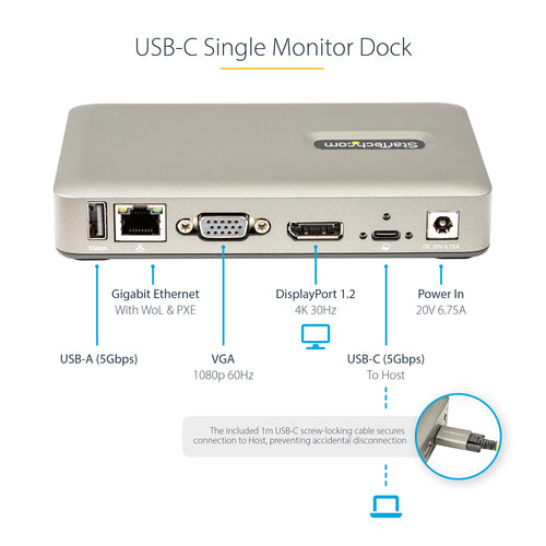 StarTech.com DKM30CHDPD USB-C Dock mit 4K DisplayPort und VGA