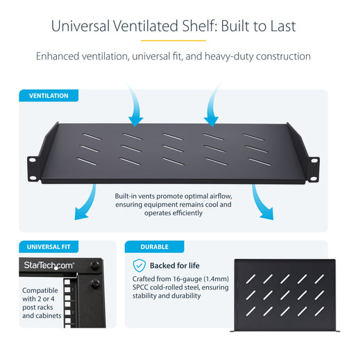 StarTech.com CABSHELFV1U-12-RACK rack accessory