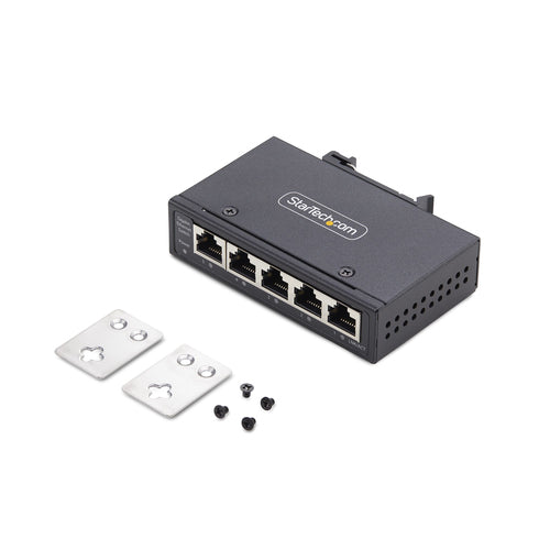5-Port Unmanaged Industrial Gigabit Ethernet Switch DIN-Schienen-/Wandmontage IP30 Robustes Design