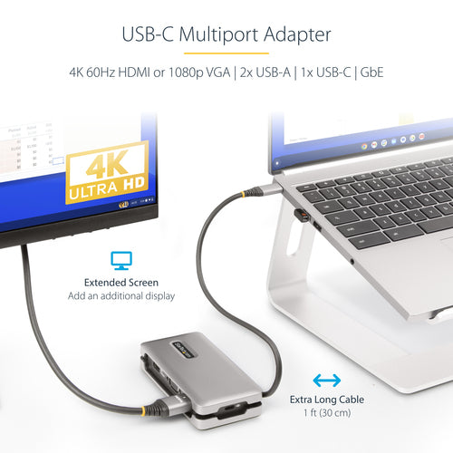 USB-C Multiport Adapter StarTech DKT31CVHPD3 4K 60Hz HDMI VGA USB Hub
