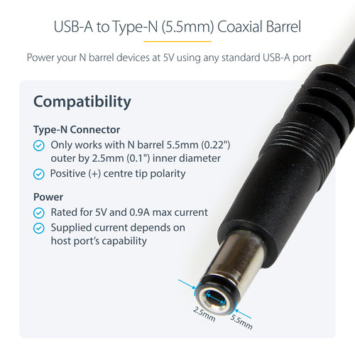 StarTech.com USB2TYPEN1M power cable