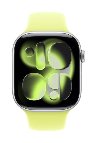 Apple Watch 46mm Neon Yellow Sport Band M/L Fluoroelastomer Compatible with 44mm 45mm 49mm Models