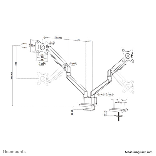 Neomounts DS70-250SL2 monitor mount / stand