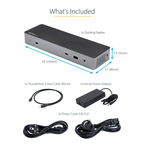 StarTech.com TB3CDK2DHUE laptop dock/port replicator