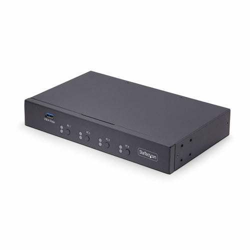 4-Port KVM Switch USB Audio Peripheral Sharing for 4 Computers