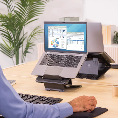 Fellowes Breyta Laptop-Ständer – Schwarz, höhenverstellbar, robustes ABS, ergonomisches Design