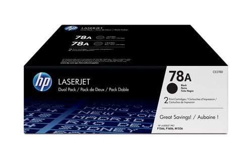 HP 78A 2-pack Black Original LaserJet Toner Cartridges toner cartridge