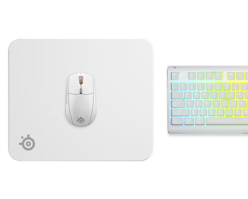 Steelseries QcK M Weißes Mikrofasermousepad Rutschfeste Gummiunterseite