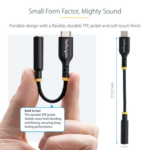 USB-C auf 3,5-mm-Audioadapter 32-Bit-DAC-Kopfhörer-Dongle