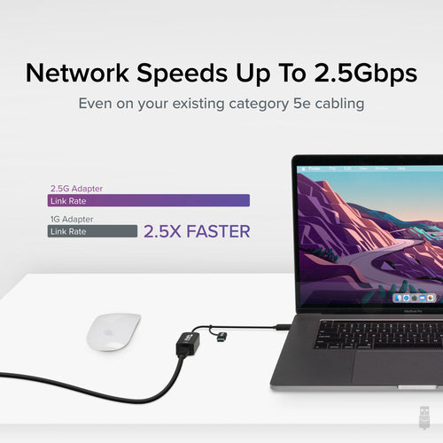 2.5G USB-C-Ethernet-Adapter Plugable Technologies 5000 MBit/s