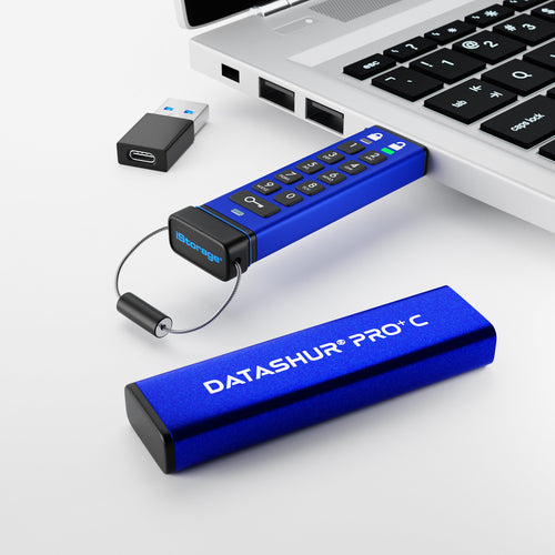 Sicherer USB Typ-C-Flash-Laufwerk 32GB FIPS 140-3 zertifizierte AES-Verschlüsselung