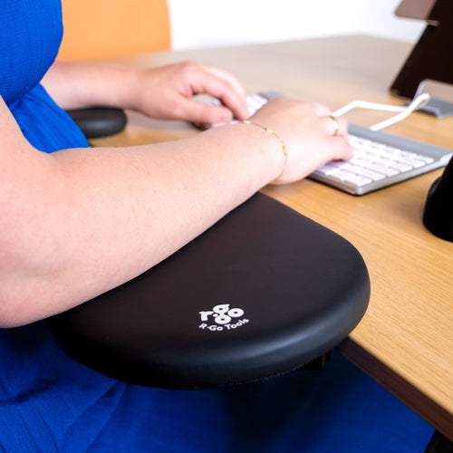 Ergonomic Adjustable Split Armrest Softfoam Black R-Go Tools