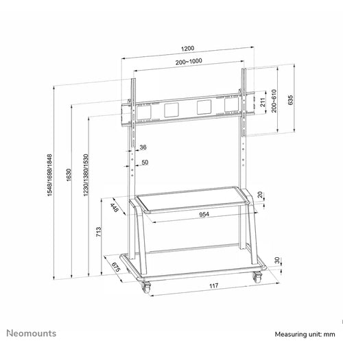 Neomounts NS-M4000BLACK multimedia cart/stand