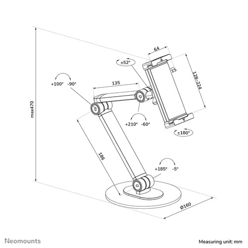 Neomounts DS15-550BL1 tablet security enclosure