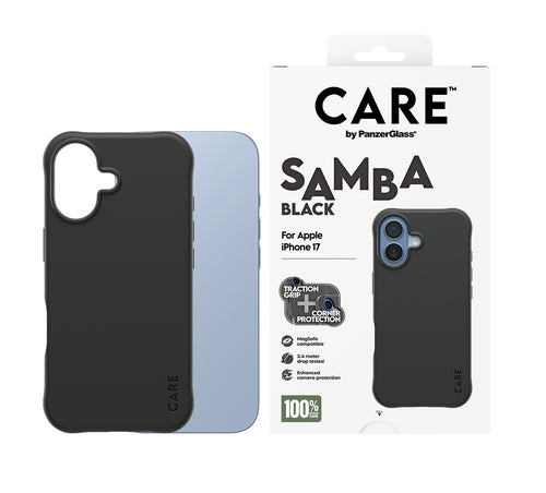 PanzerGlass CARE™ by ® Samba Case Black w. MagSafe iPhone 17 mobile phone case